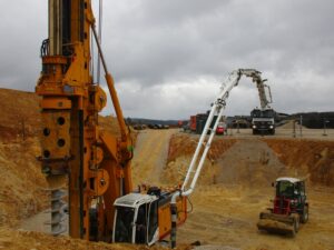 Schneckenortbetonsäulen - Windpark Granswang